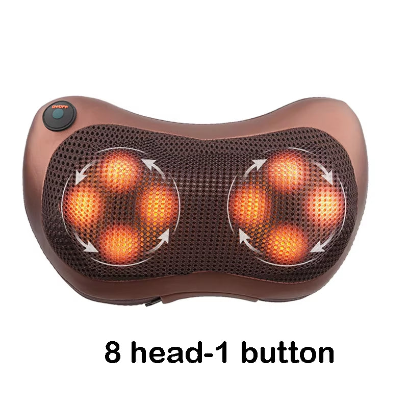 Relaxation Massage Pillow Vibrator Electric Neck Shoulder Back Heating Kneading Infrared Therapy Massage Pillow