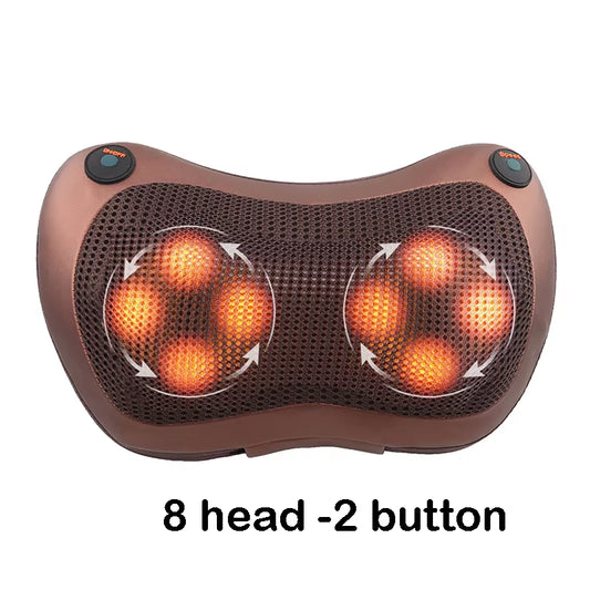 Relaxation Massage Pillow Vibrator Electric Neck Shoulder Back Heating Kneading Infrared Therapy Massage Pillow