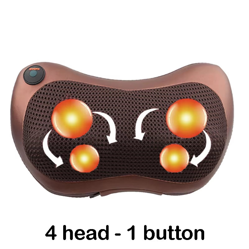 Relaxation Massage Pillow Vibrator Electric Neck Shoulder Back Heating Kneading Infrared Therapy Massage Pillow